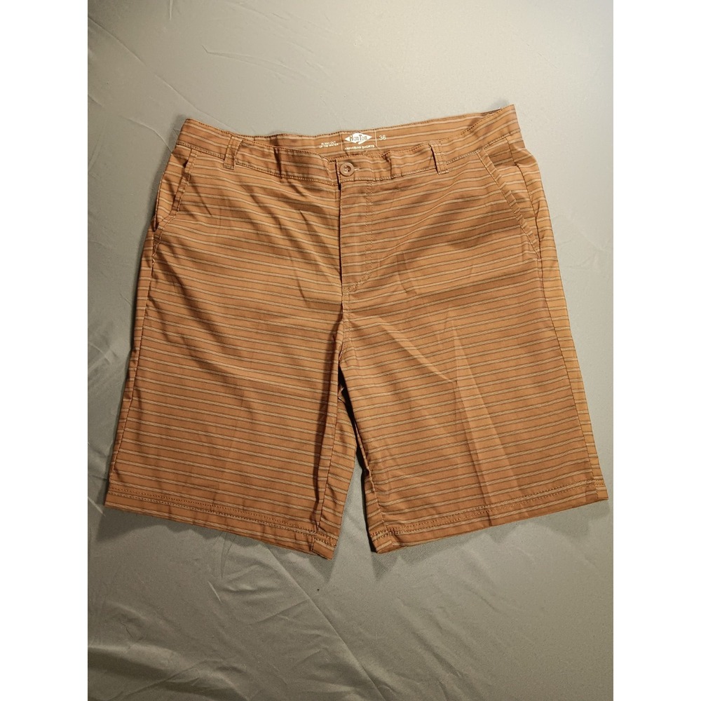 HanTon Amphibian Shorts Mens Size 36 Rust Striped Hybrid Board Shorts